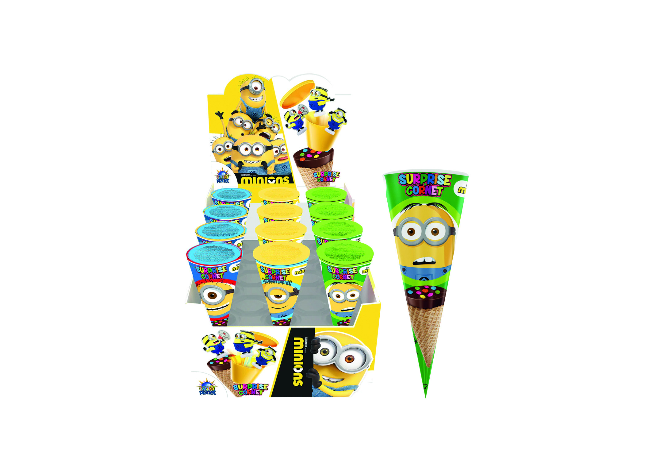 (Bild für) Minions Waffelhörnchen mit Überraschung 25g 12