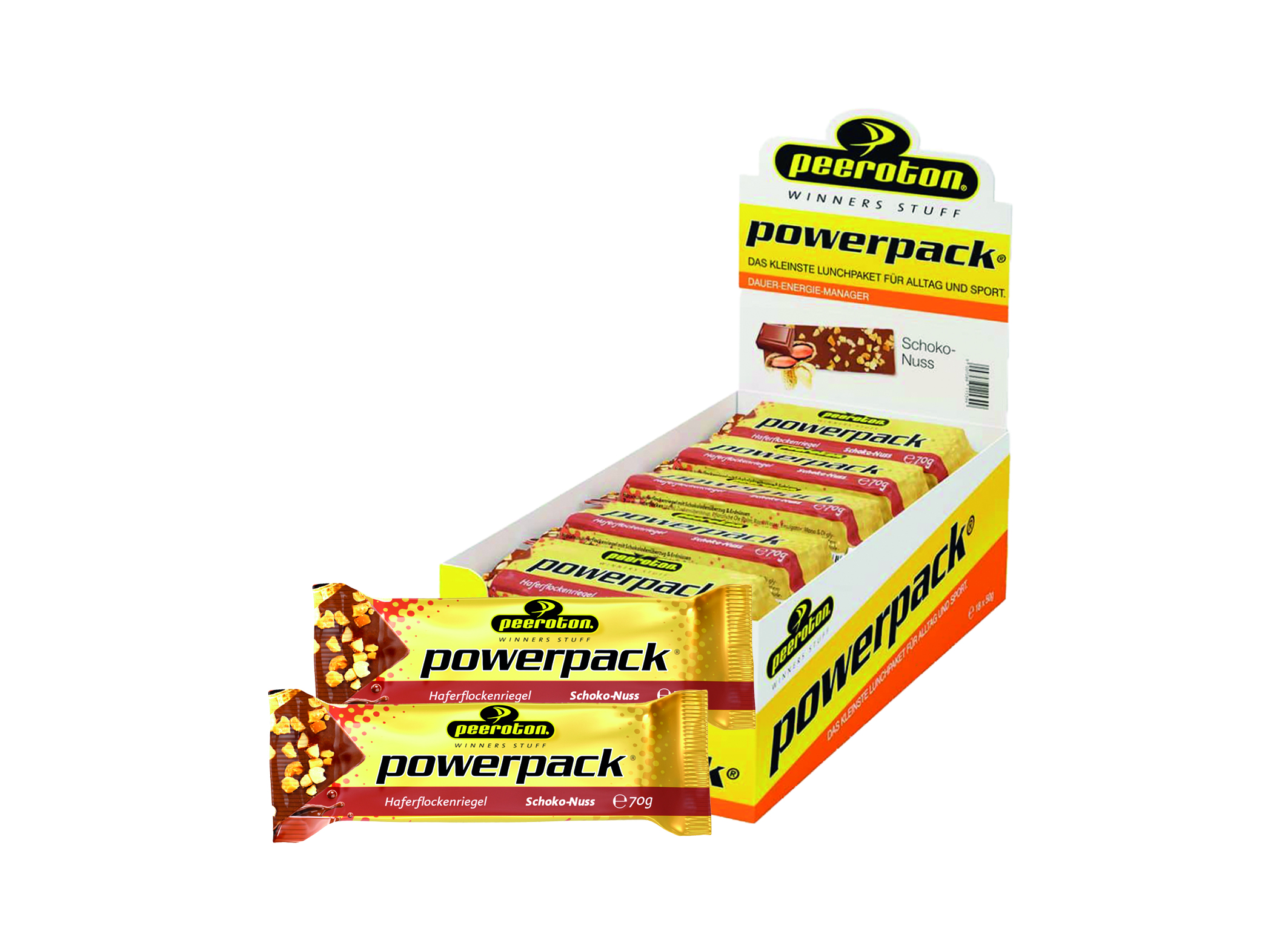 (Bild für) Peeroton Powerpack Schoko-Nuss Haferflockenriegel 50g 18