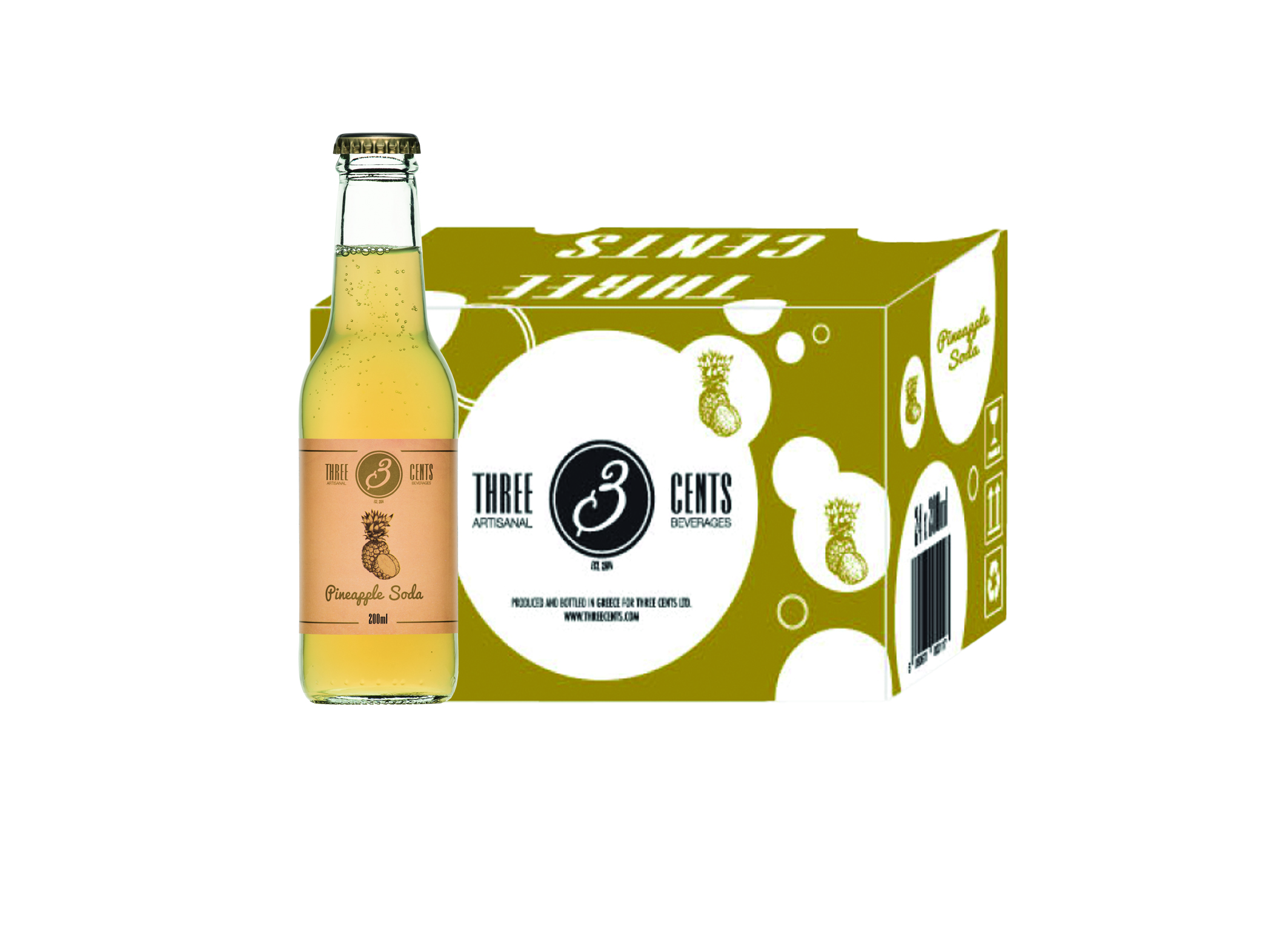 (Bild für) Three Cents Pineapple Soda 0,2L FL EW 24