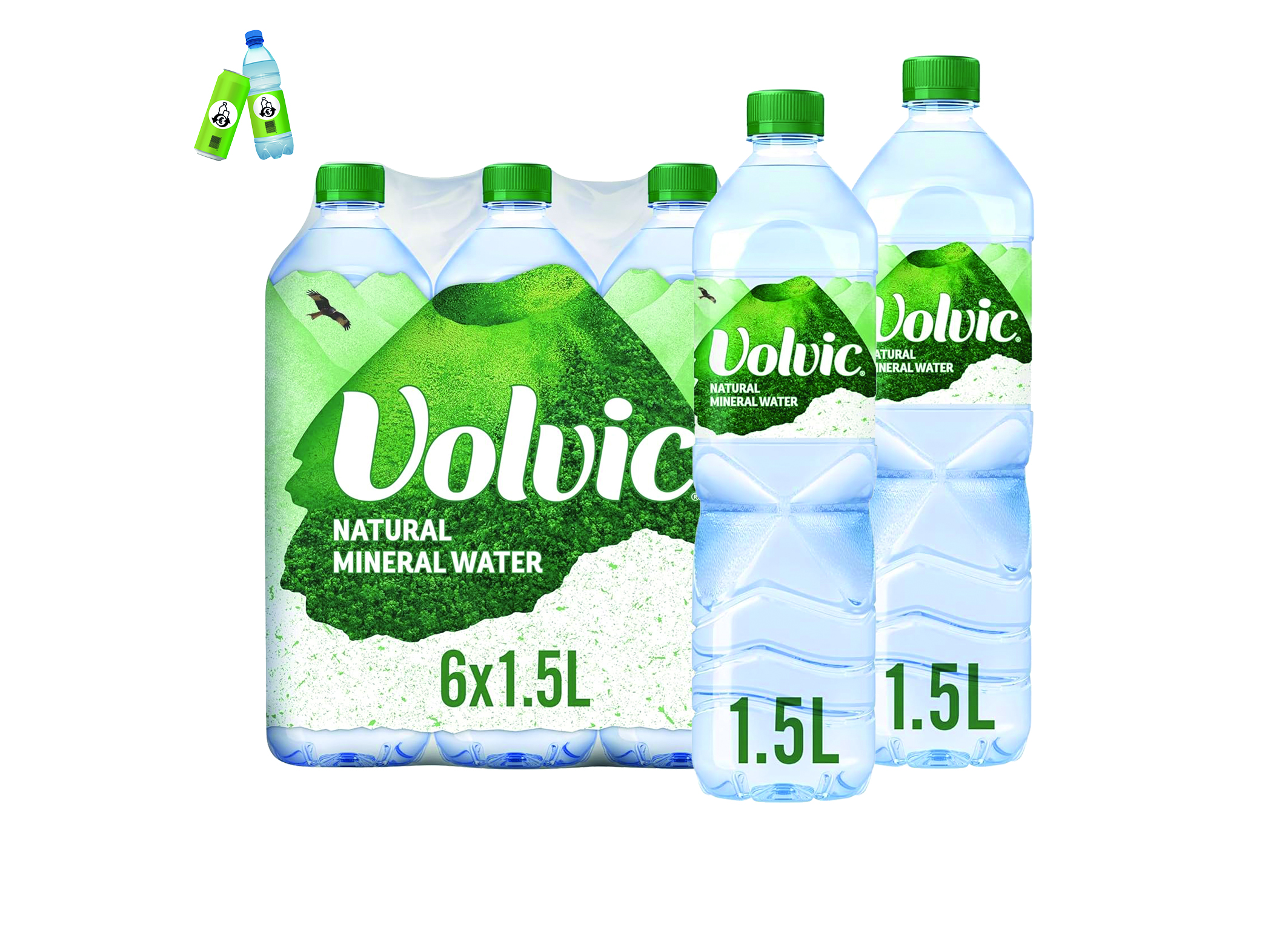 (Bild für) Volvic Mineralwasser 1,5L PET EWP 6