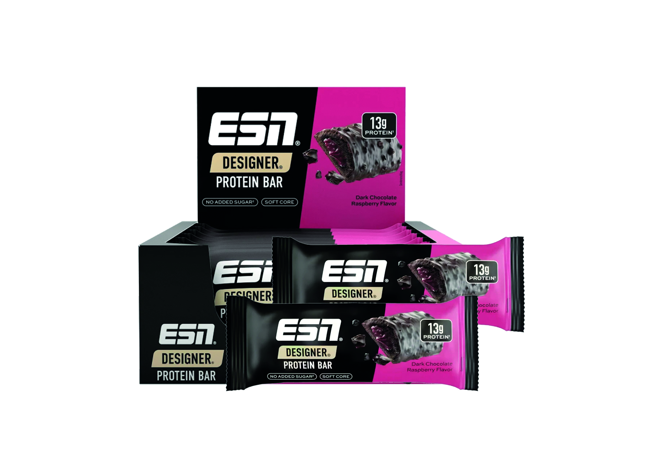 (Bild für) ESN Designer Protein Bar Dark Choco Raspberry 45g 12