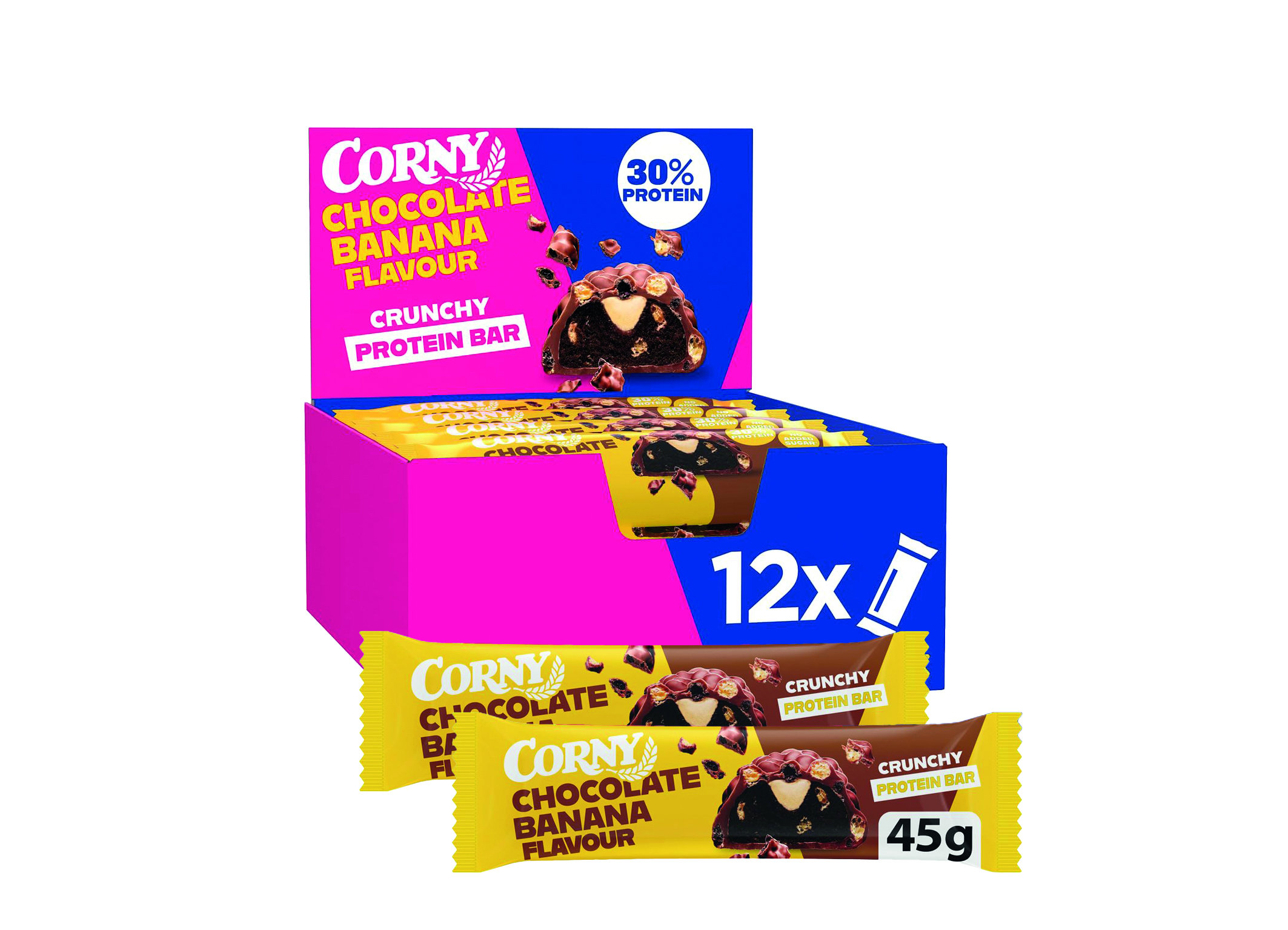 (Bild für) Corny Protein Crunchy Chocolate Banana 45g 12