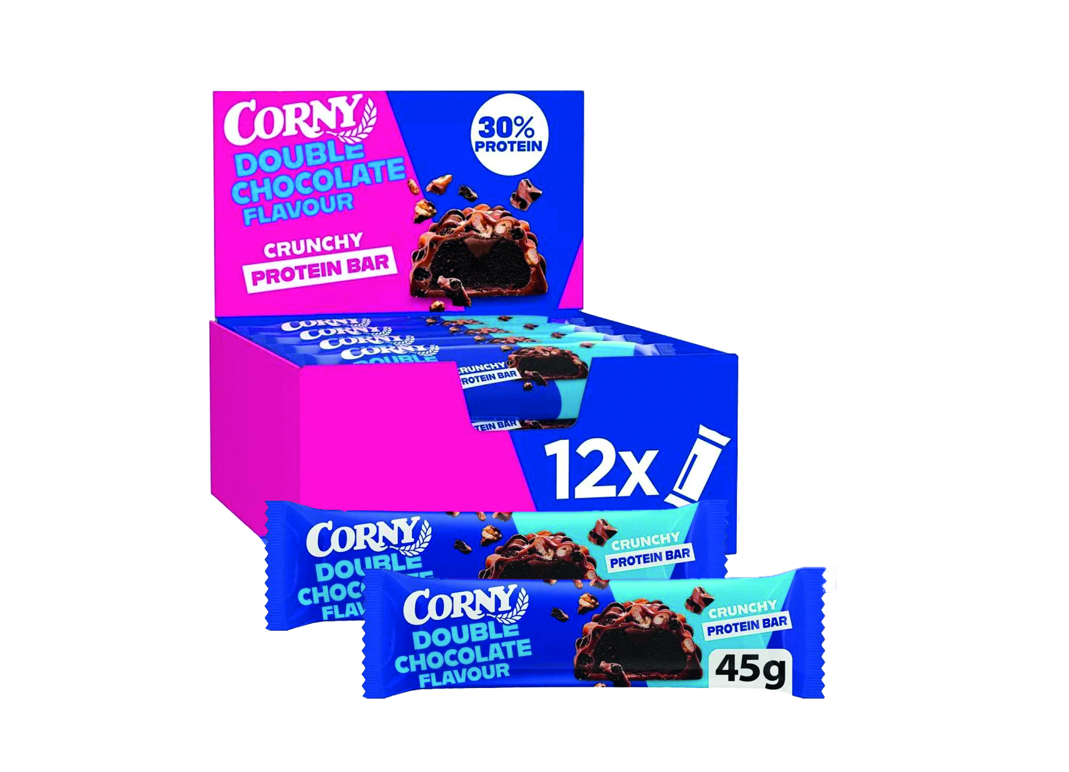 (Bild für) Corny Protein Crunchy Double Chocolate 45g 12