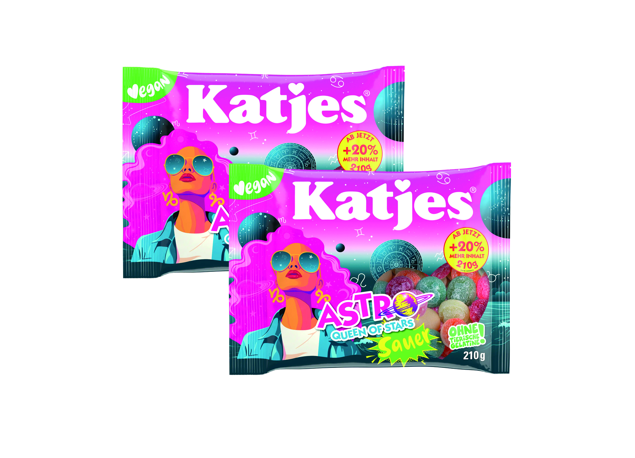 (Bild für) Katjes Astro Queen of Stars Sauer vegan 210g 18