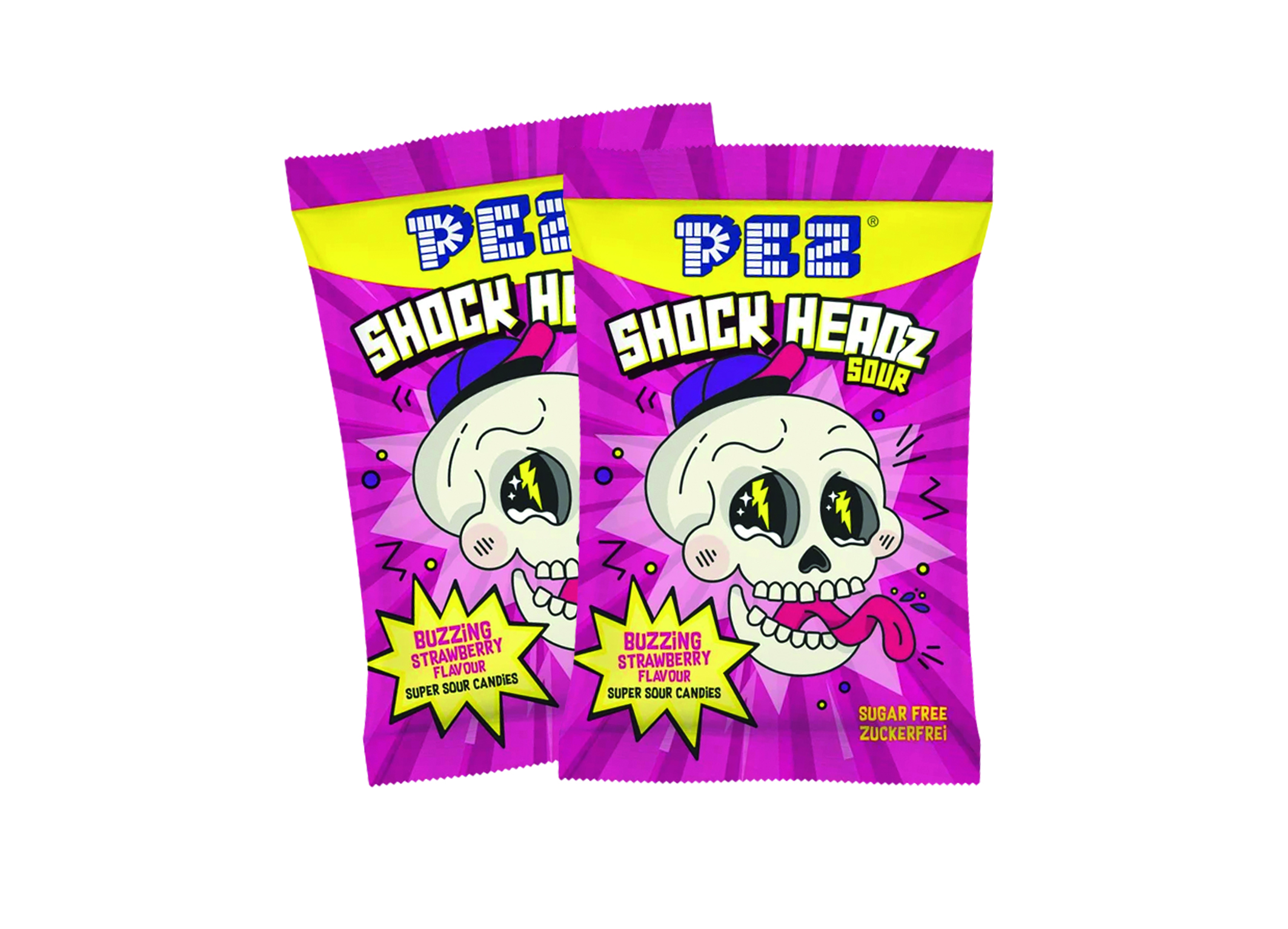 (Bild für) PEZ Shock Headz Strawberry 25g 24