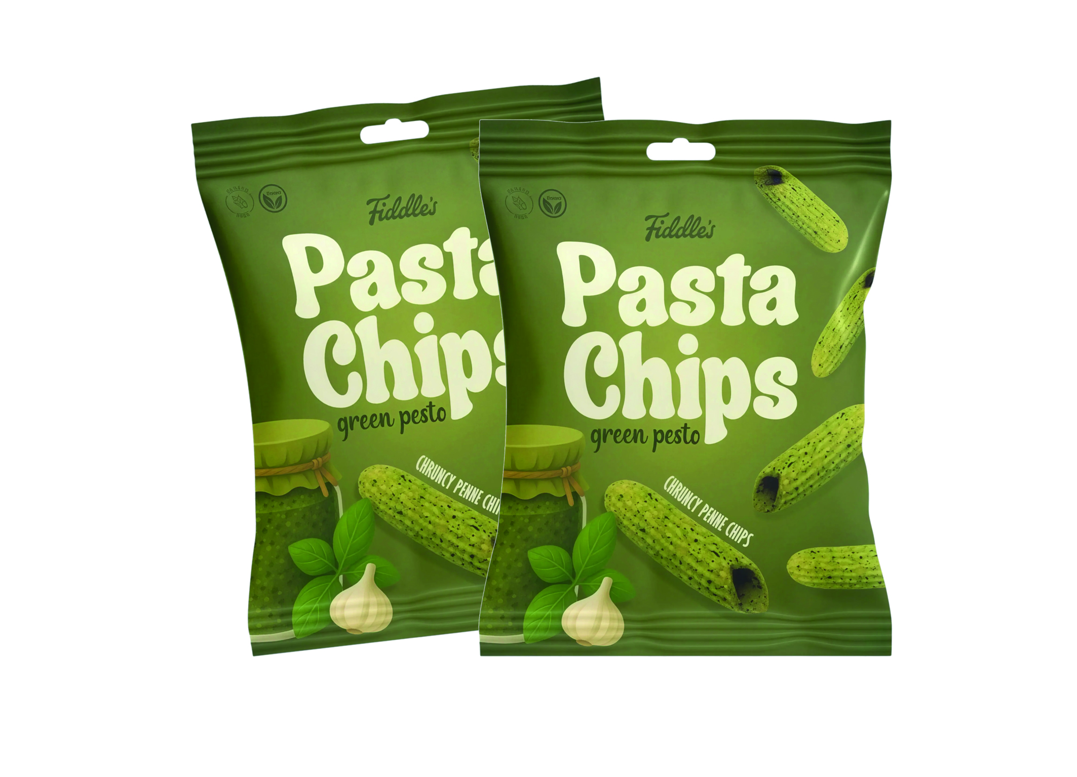 (Bild für) Fiddles Pasta Chips Green Pesto 80g 10