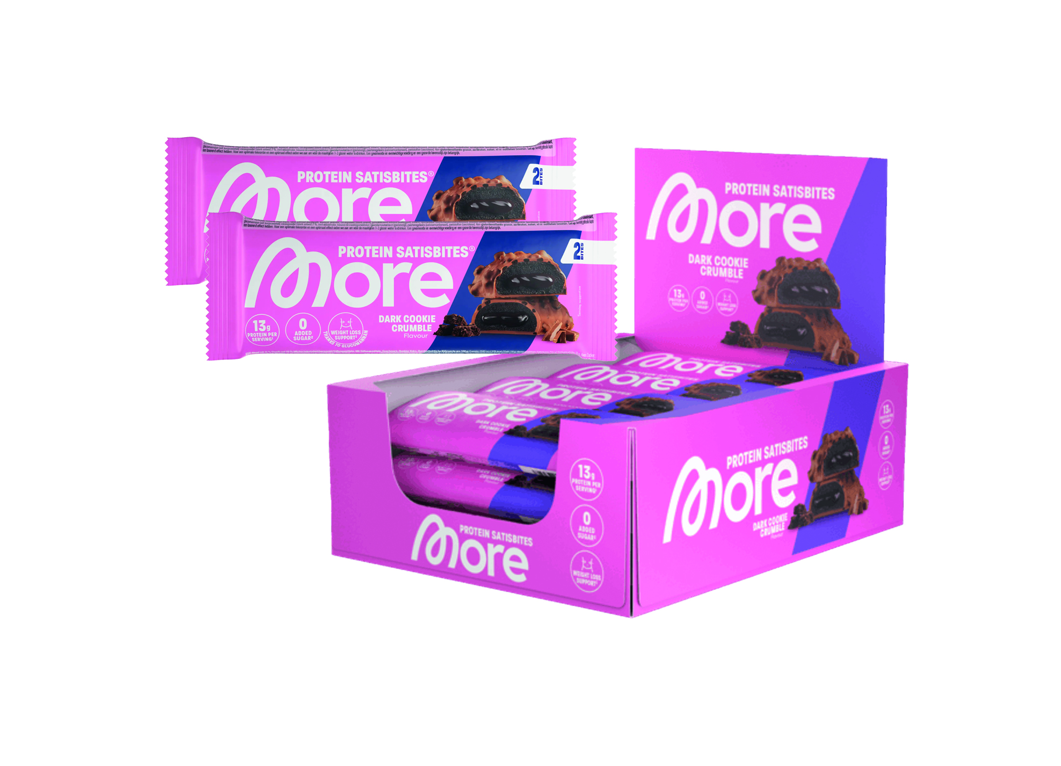 (Bild für) More Protein Satisbites Dark Cookie Crumble 50g 12