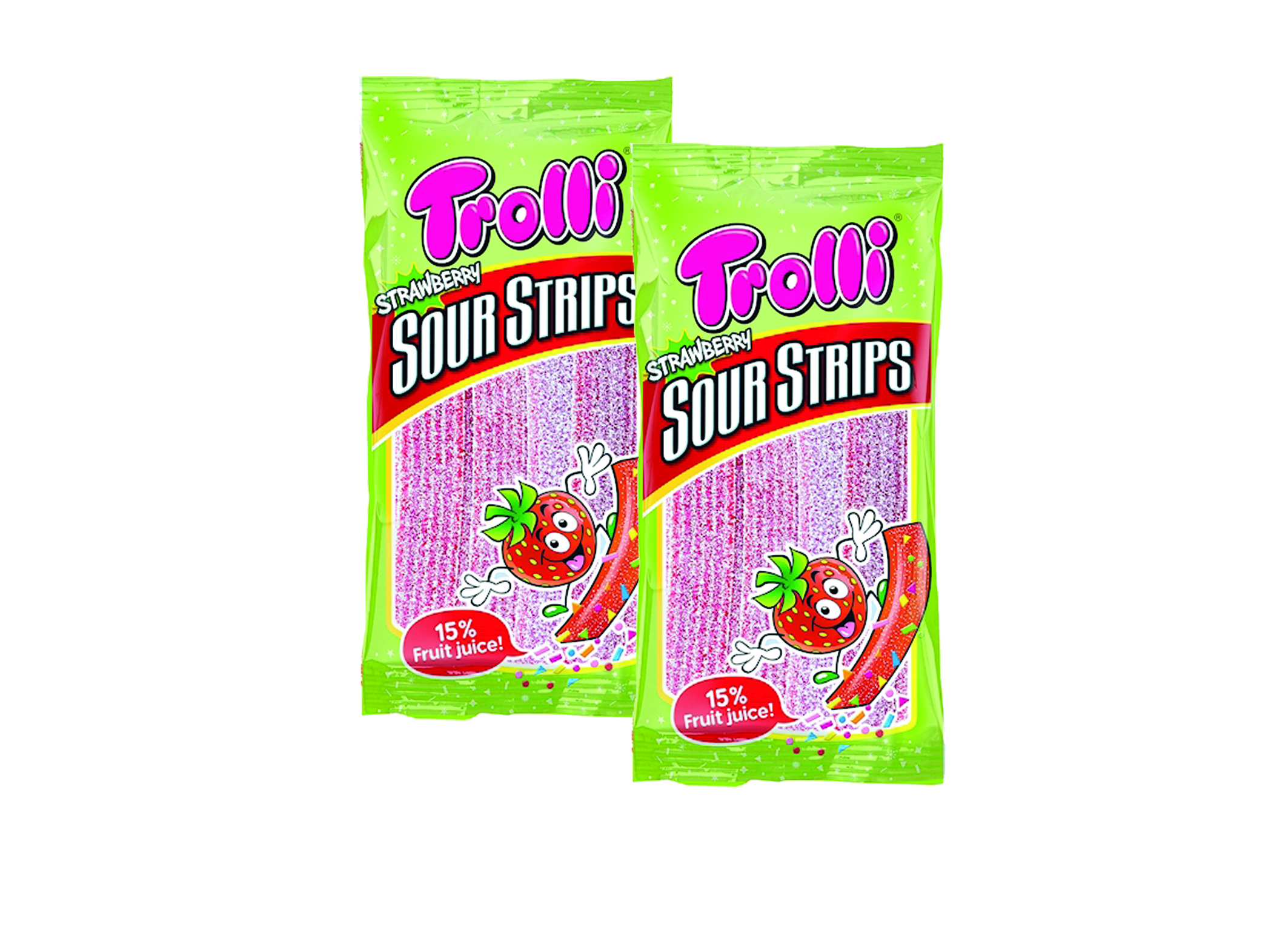 (Bild für) Trolli Sour Strips Strawberry 85g 24