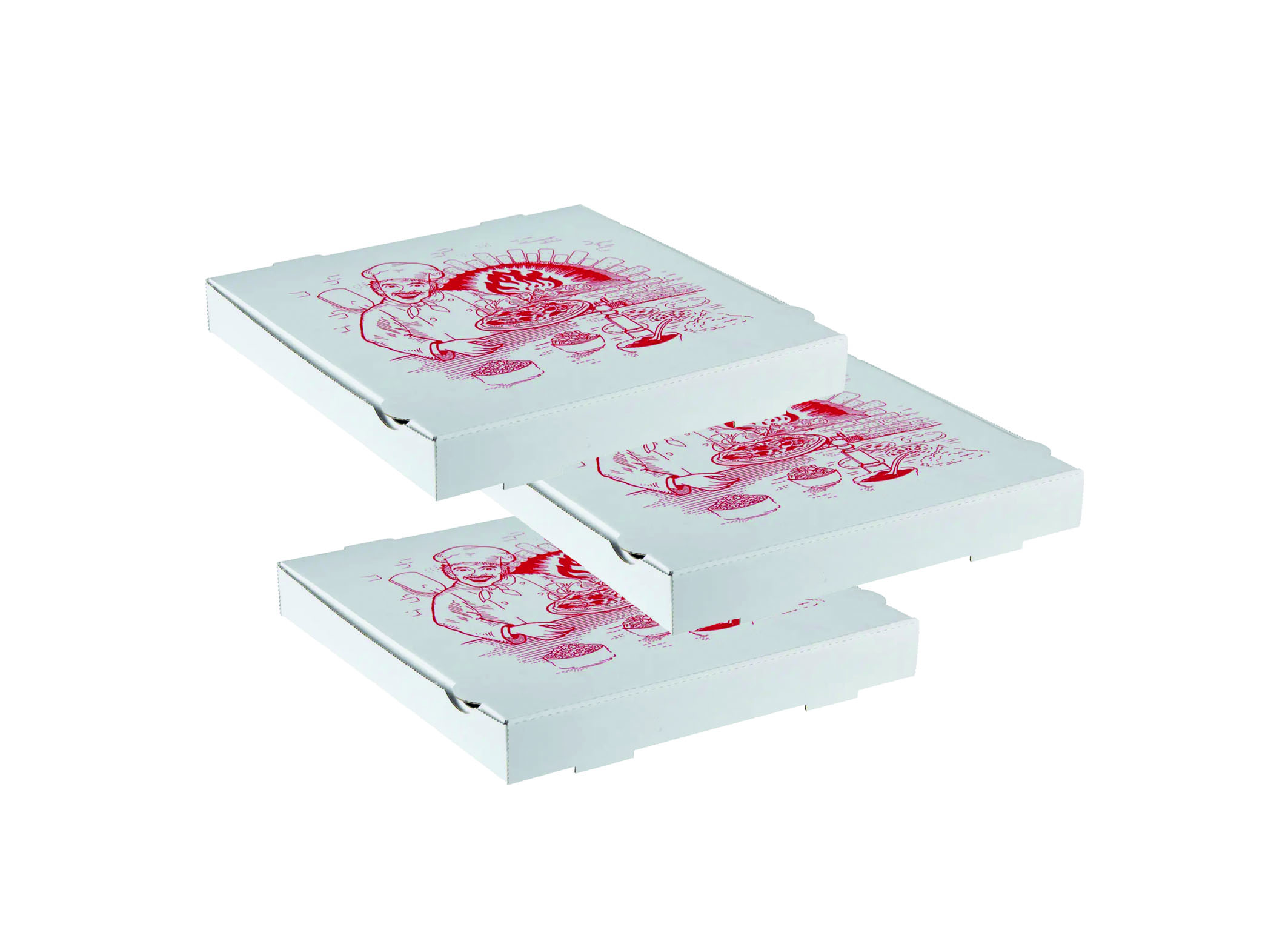 (Bild für) Pizzakarton F 33x33x4cm Model Francia 100
