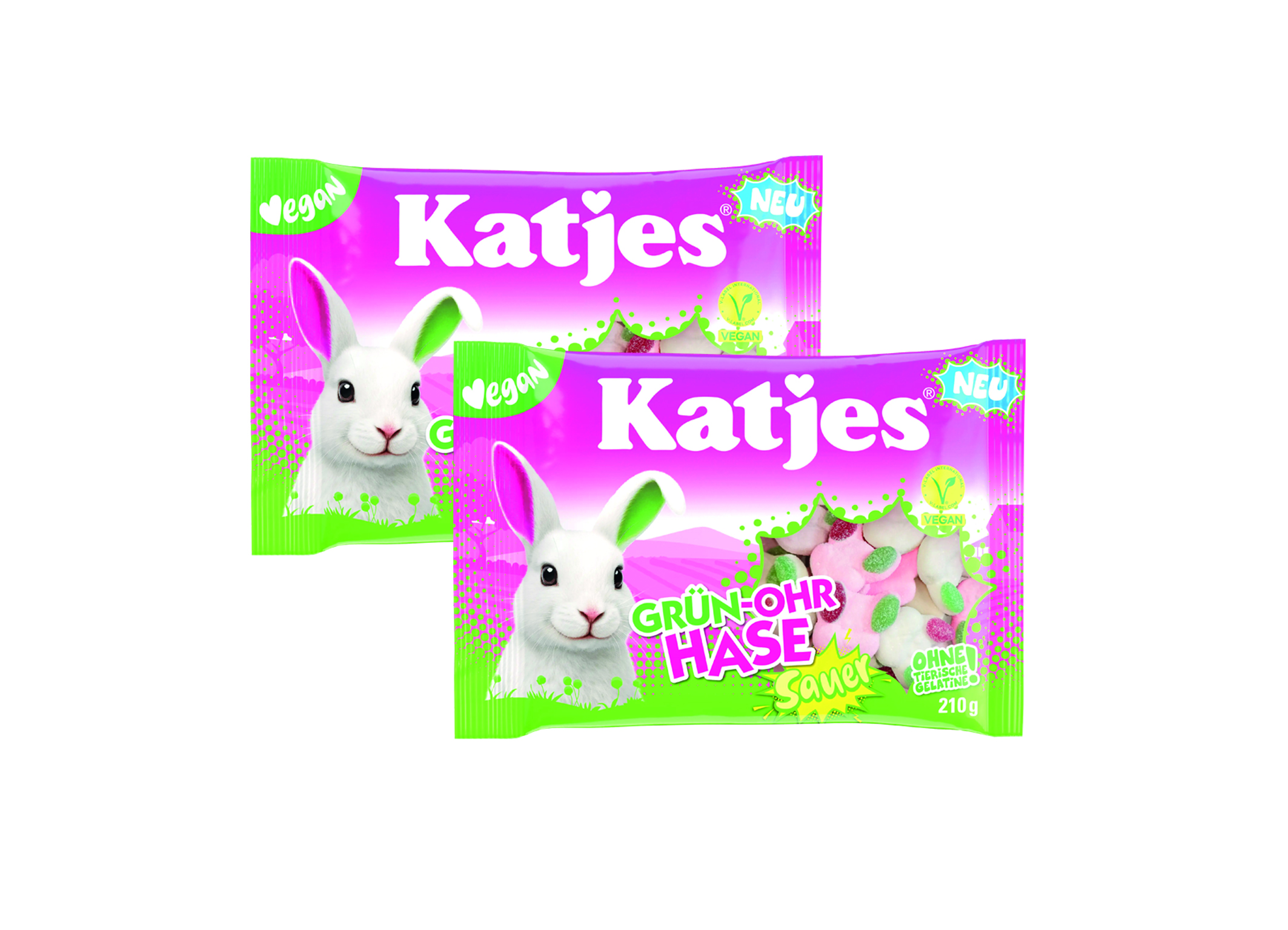 (Bild für) Katjes Grün-Ohr Hase Sauer vegan 210g 14