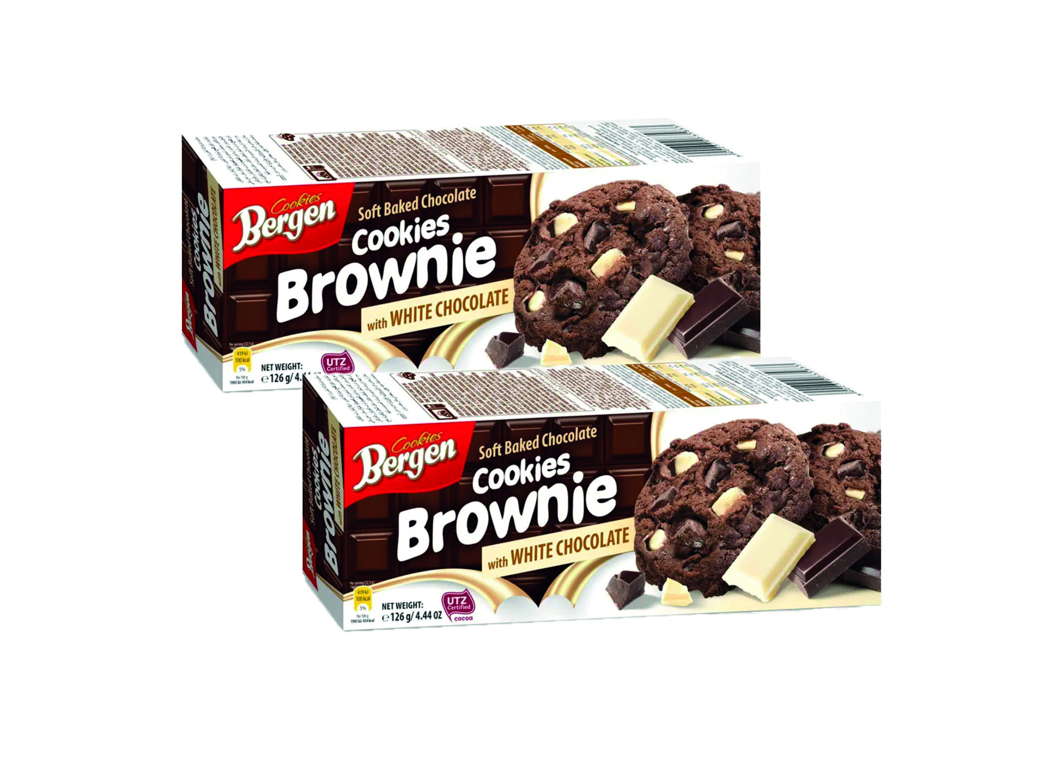 (Bild für) Bergen Brownie Cookies White Chocolate 128g 18