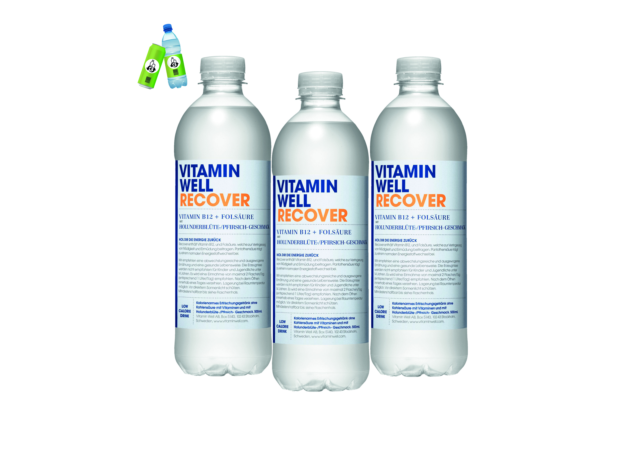 (Bild für) Vitamin Well Recover Holunderblüte-Pfirsich 0,5L PET EWP 12
